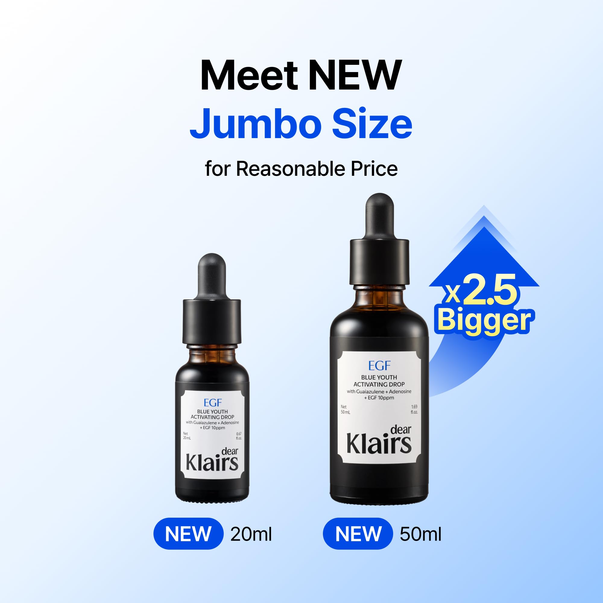 Dear Klairs EGF Serum clinical test badge beside bottle