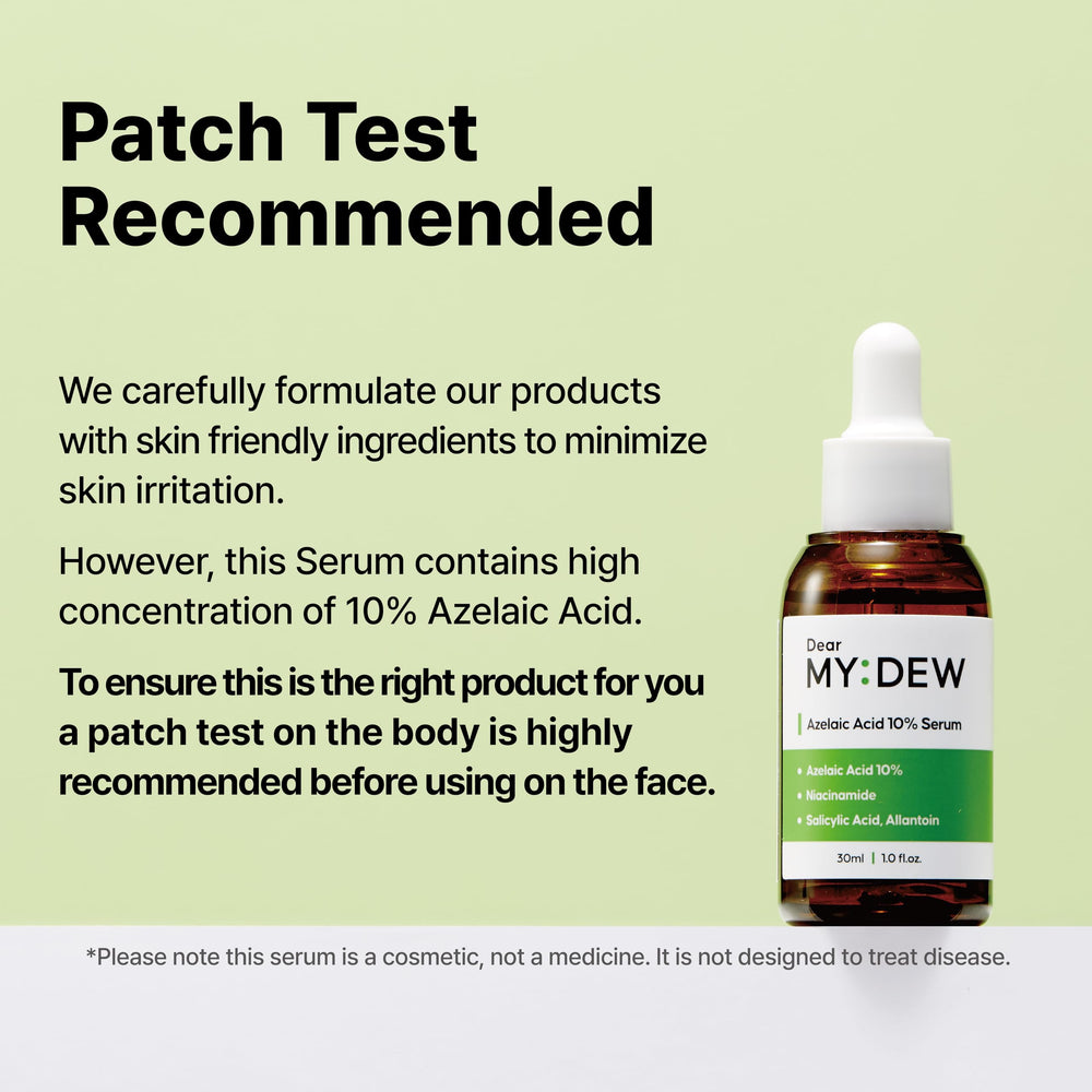 DearMYDEW Serum Azelaico 10% contra acné quístico, mejora la textura de la piel.
