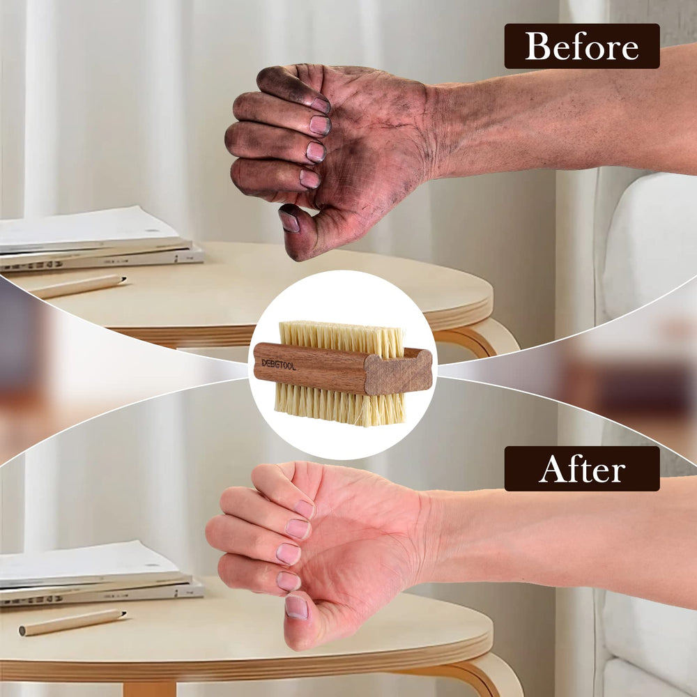 DEBETOOL Acacia nail brush made from eco-friendly materials for sustainable care.