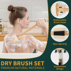 DEBETOOL Dry Brush Set con cabeza firme para pies y rodillas.
