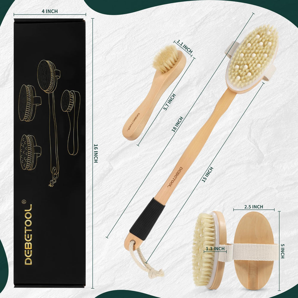 DEBETOOL Dry Brush Set con cabeza media para áreas estándar del cuerpo.