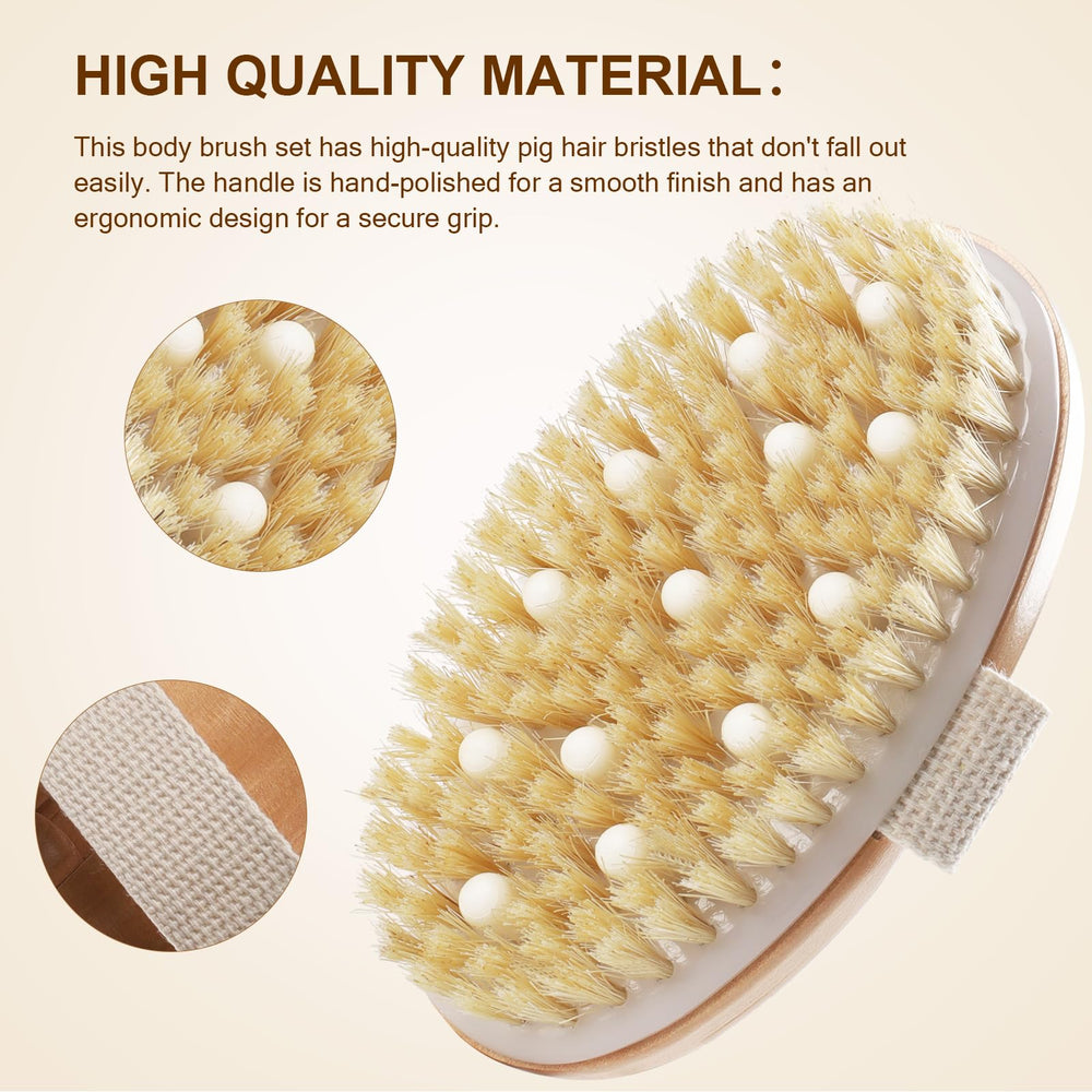 DEBETOOL set con cerdas de distintas durezas para exfoliar.