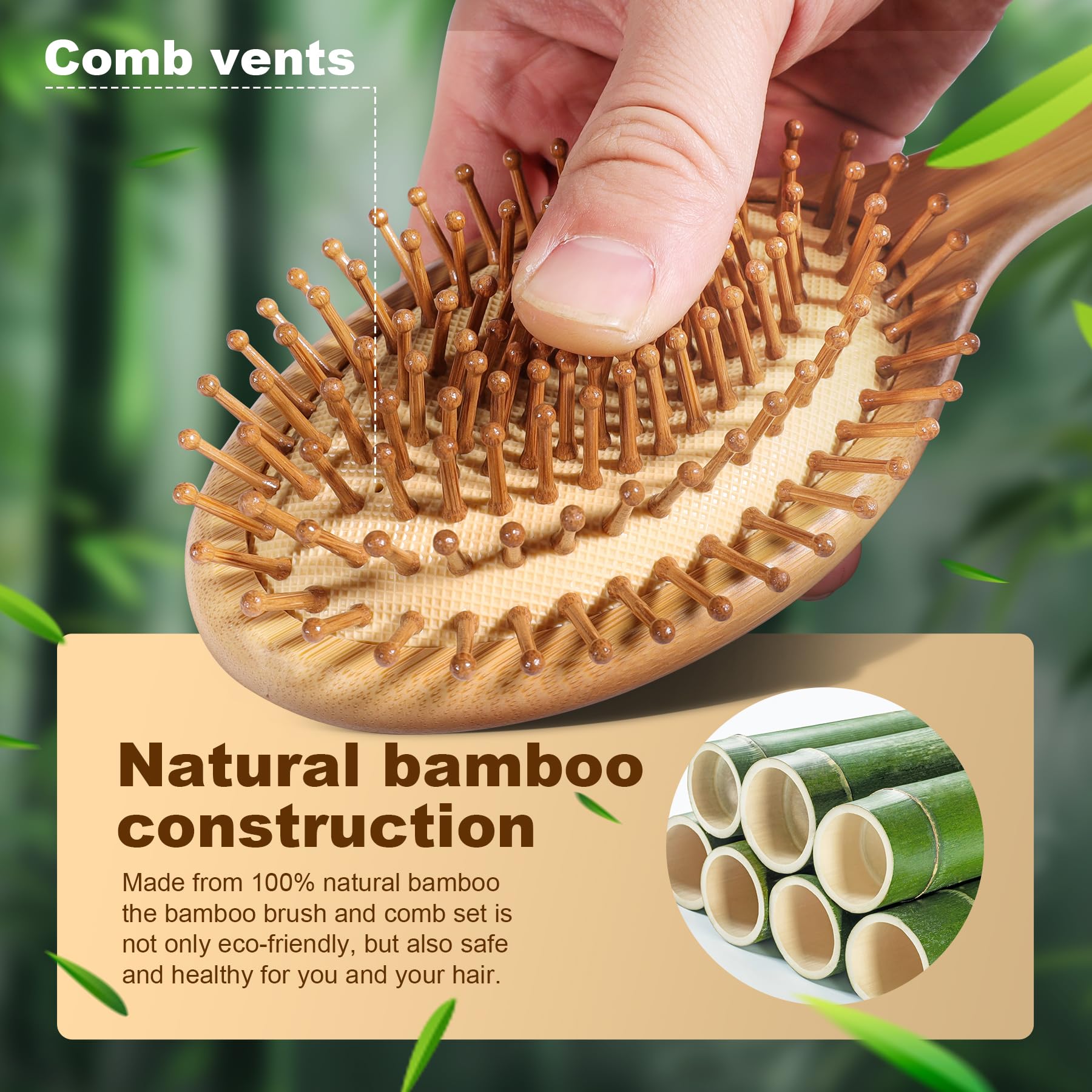 DEBETOOL wide-tooth comb glides through tangles while protecting hair during detangling.