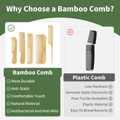 DEBETOOL versatile set with five comb styles for all hair types.