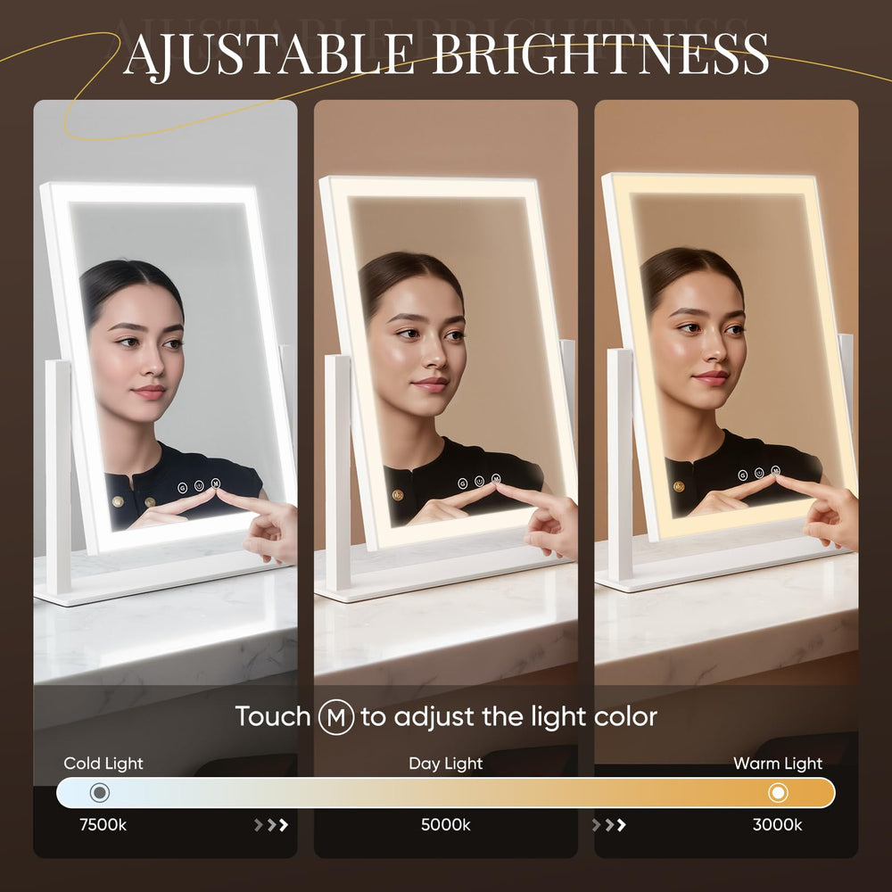 DECADENCE vanity mirror detachable 10X magnifier highlights fine makeup details