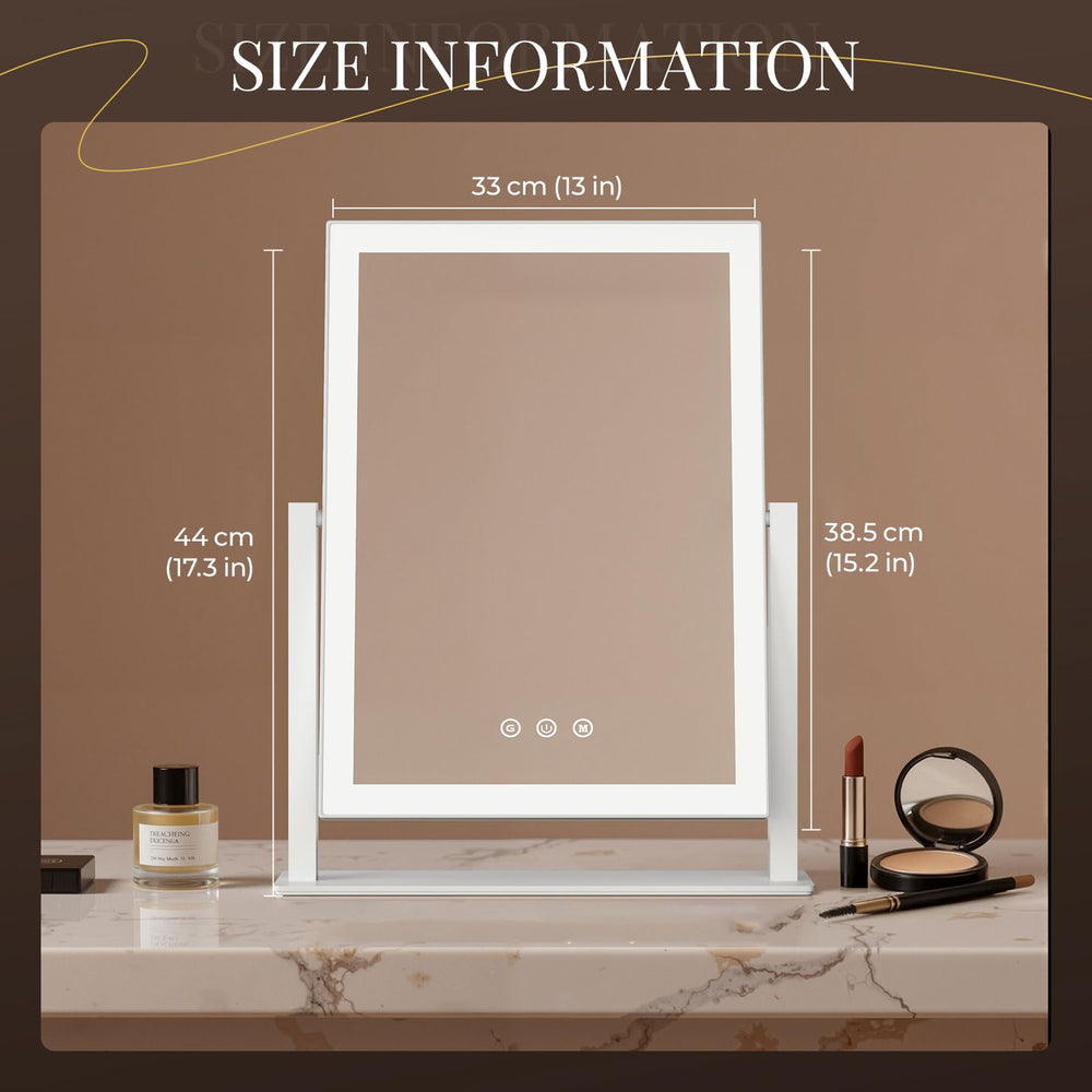 DECADENCE vanity mirror smart touch control for easy brightness and mode changes
