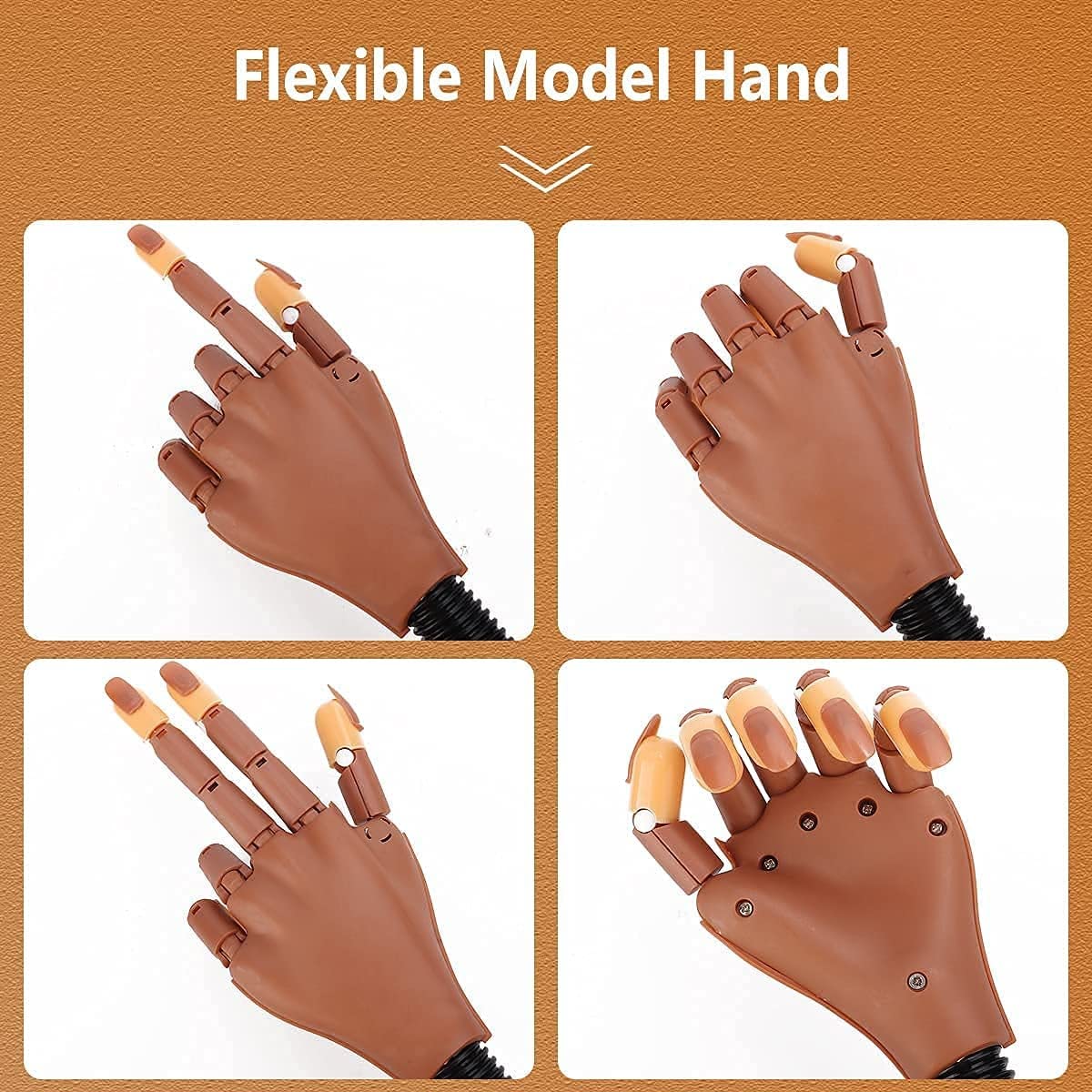 Deciniee 100 brown nail tips pack for repeated practice.