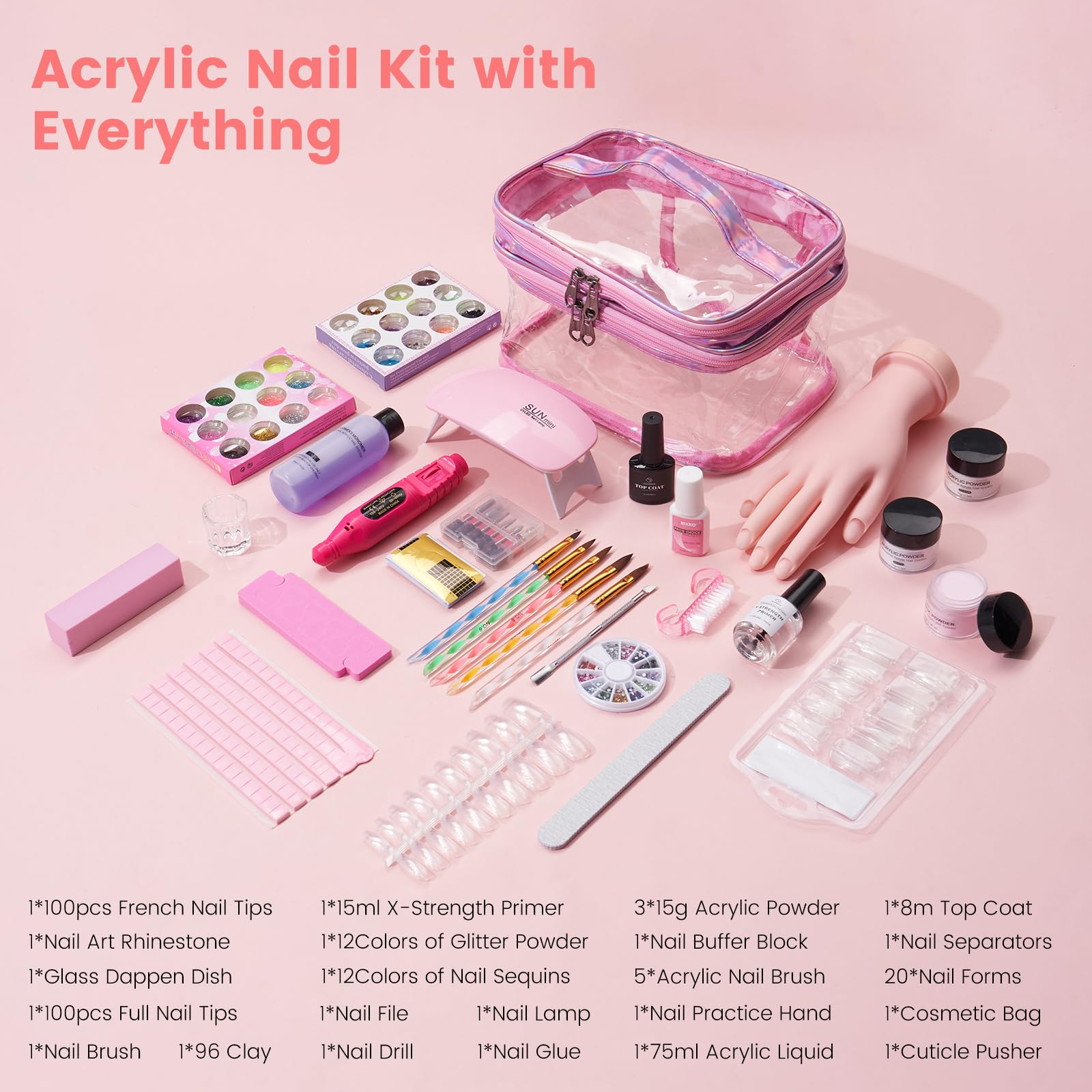 Deciniee double-layer cosmetic bag keeps tools organized and portable.