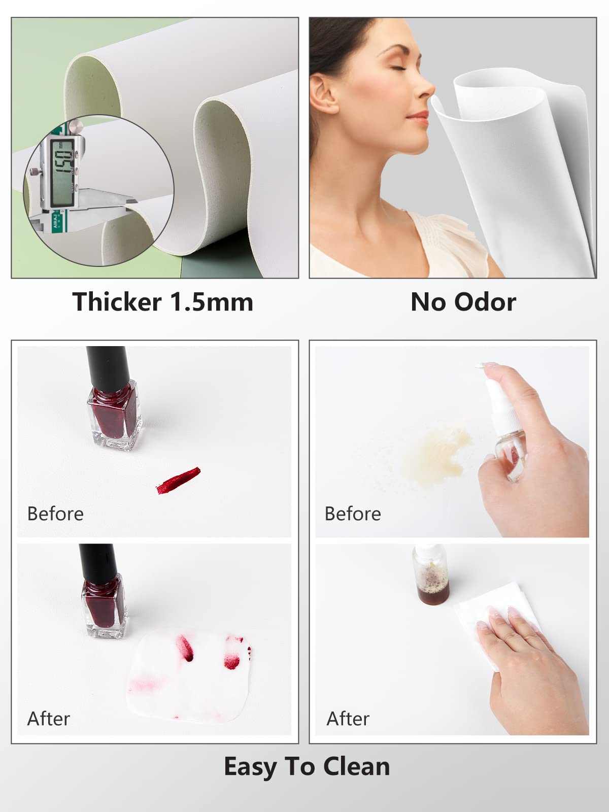 Premium microfiber PU leather surface is washable and durable
