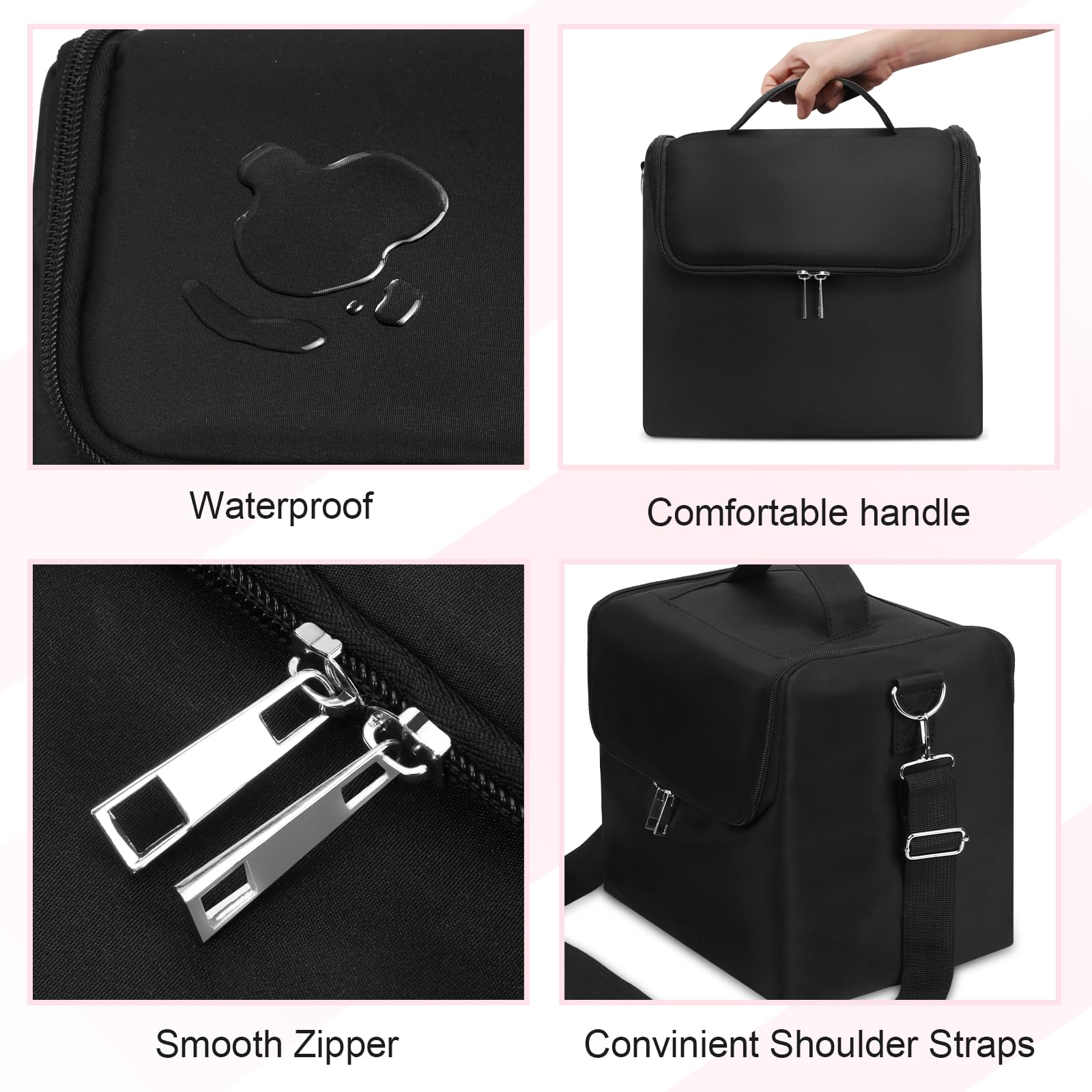 Versatile storage supports jewelry, electronics, and toiletries neatly