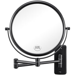 DECLUTTR wall mounted mirror with 1X and 10X magnification for precise makeup application