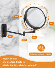 DECLUTTR mirror with 360-degree swivel for flexible grooming angles