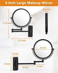 DECLUTTR extendable arm wall mirror saves space when folded against the wall