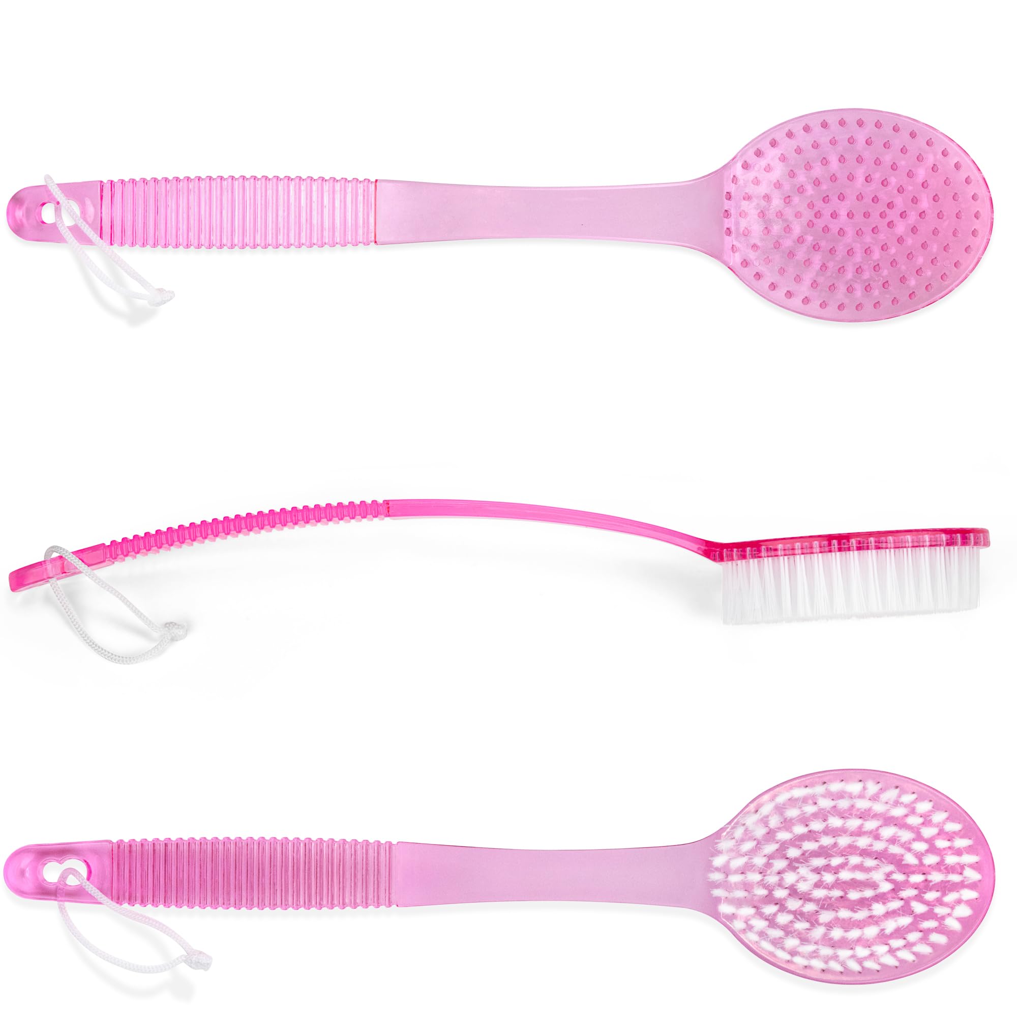DecorRack exfoliating bristles provide gentle back exfoliation.