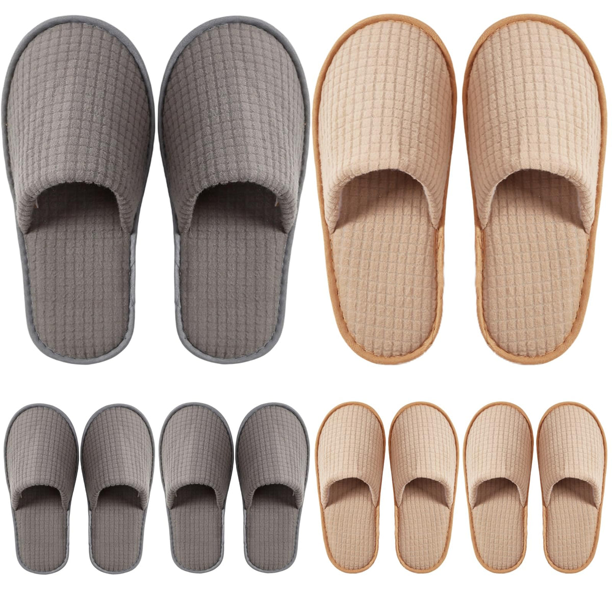 DECOUE 6 Pairs disposable slippers for guests, hygienic and travel-ready.