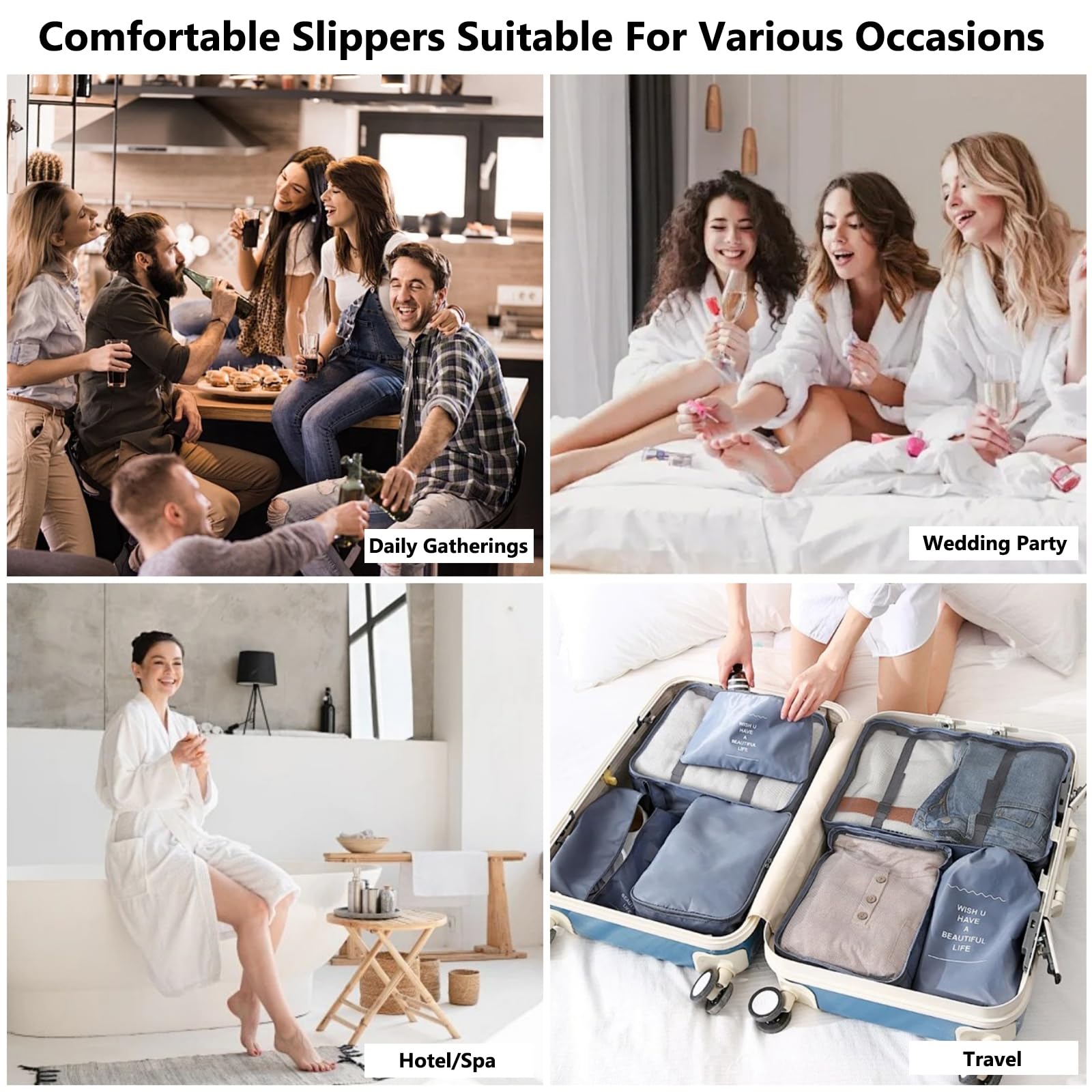 DECOUE travel friendly disposable slippers pack for on the go.