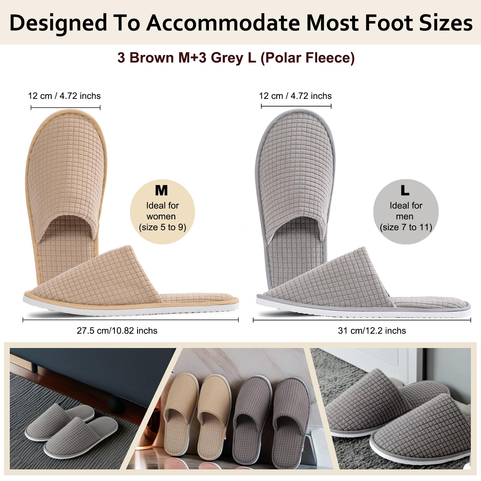 DECOUE universal fit slippers suitable for men and women in hospitality.