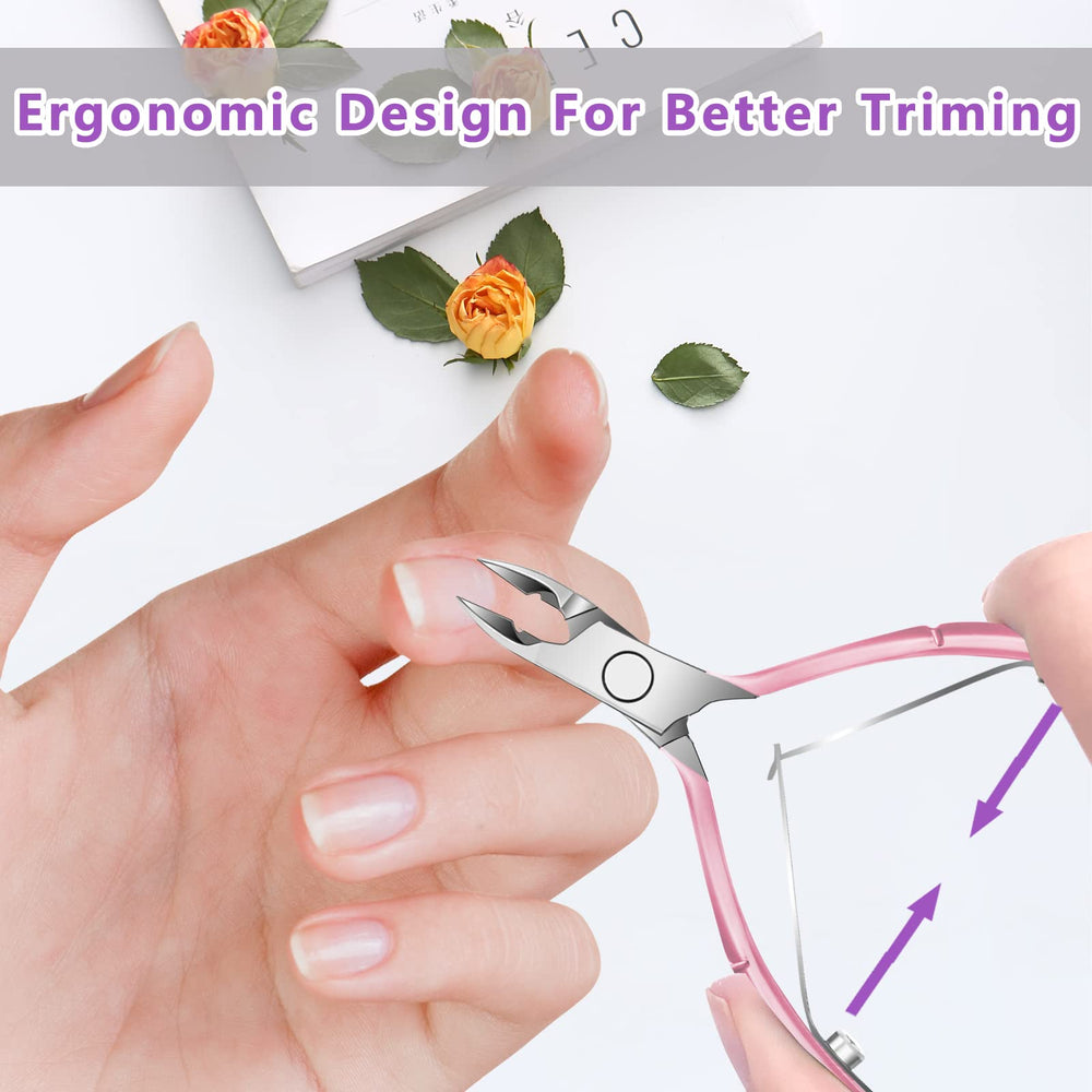 Decute cuticle pusher curved flat end for smooth skin back push