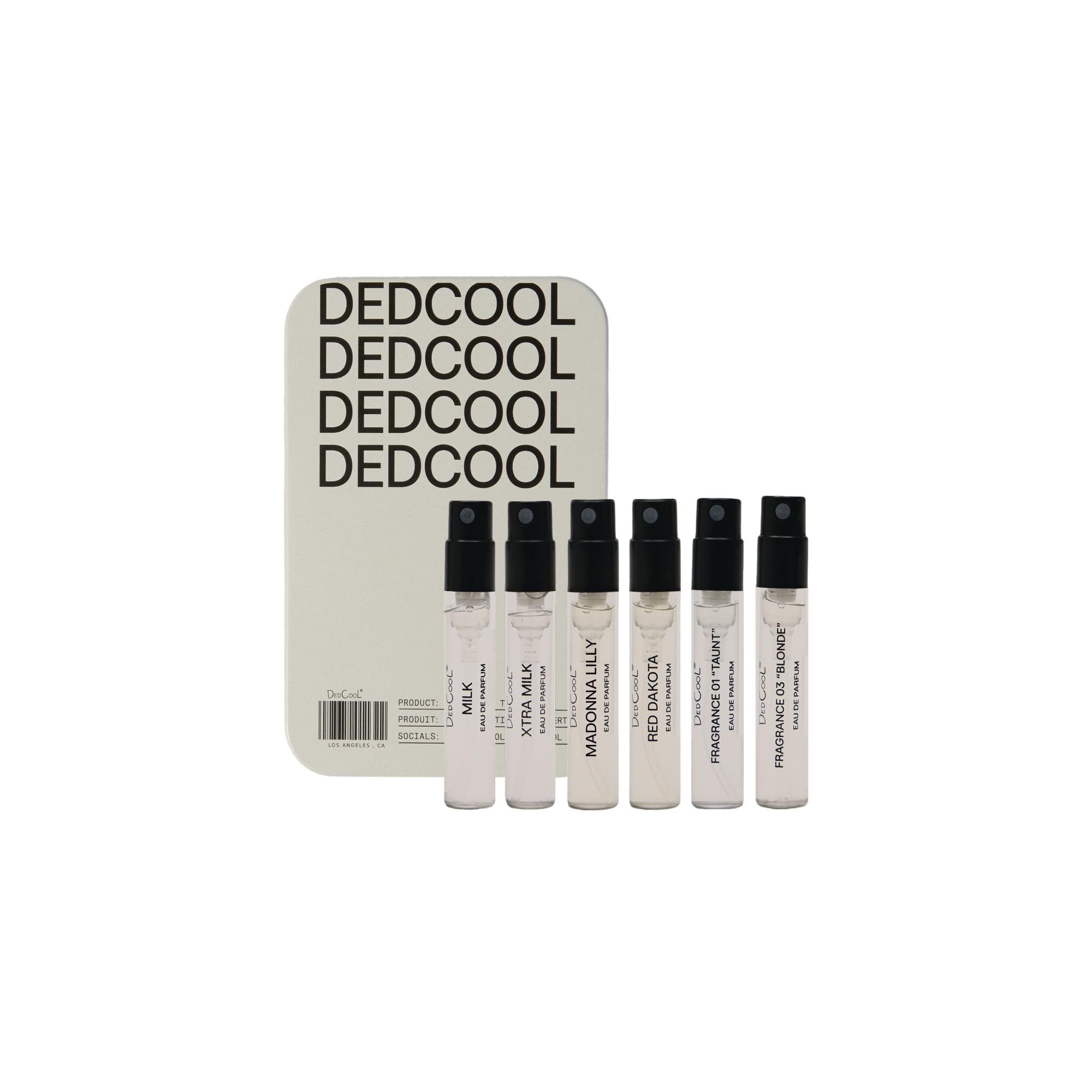 DedCool Fragrance Discovery Set tin showing six minis for travel and gifting.