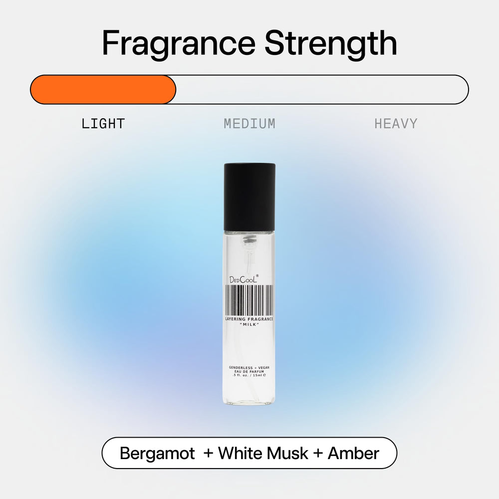 DedCool Milk wood texture: subtle woody base supports the clean scent.