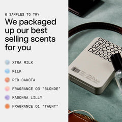 Handy travel-size DedCool minis ready for on-the-go fragrance exploration.