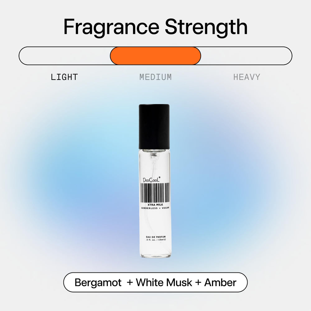 DedCool Xtra Milk 15ml vial ready for on-the-go use.
