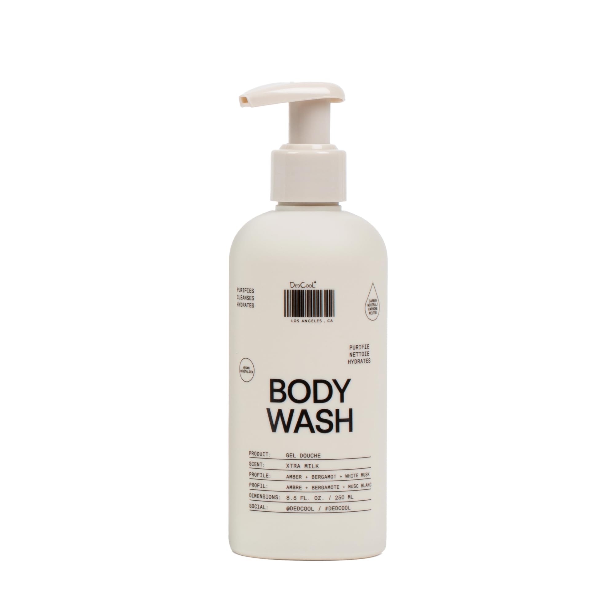 DedCool Xtra Milk body wash bottle showing hydrating cleanser for daily use