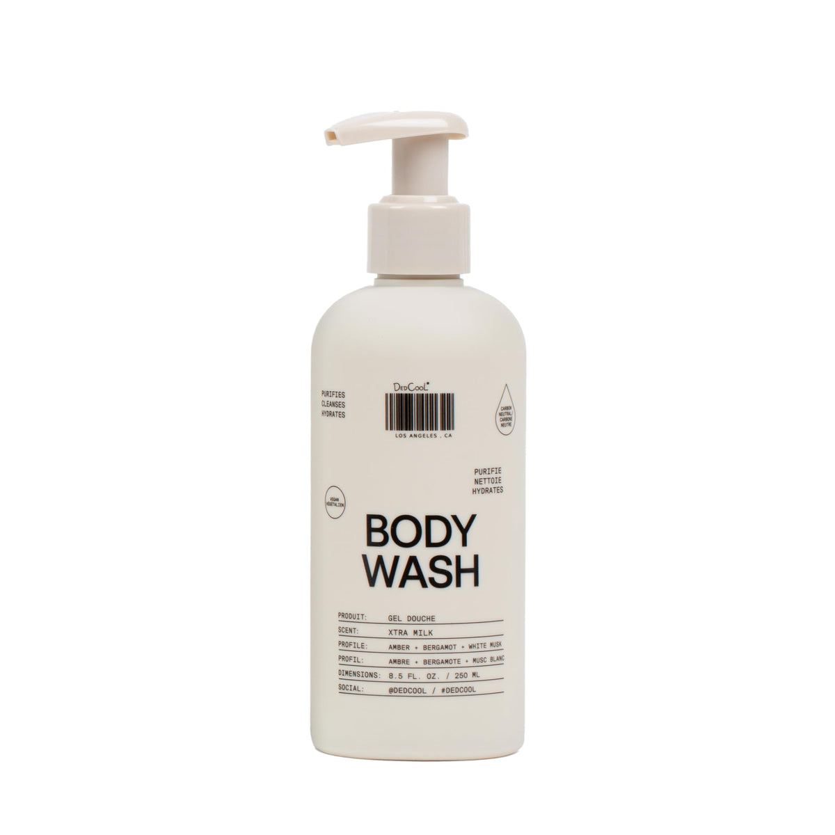 DedCool Xtra Milk body wash bottle showing hydrating cleanser for daily use