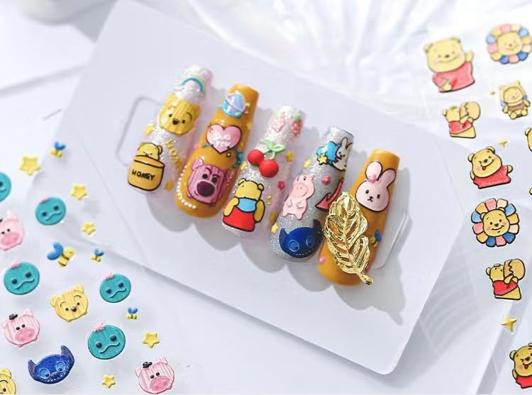 Dedyel kawaii animal decals with self-adhesive backing for mess-free nails.