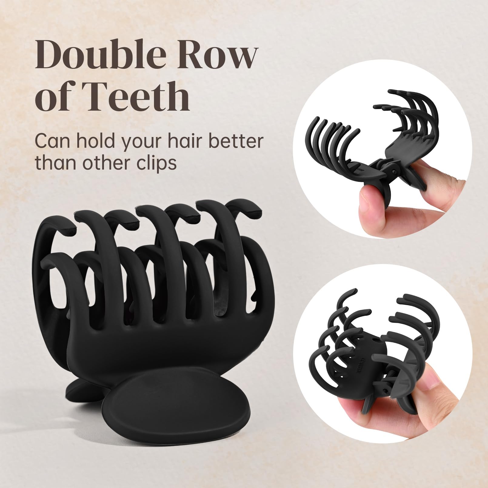 DEEKA four-pack matte black clips for versatile everyday styling
