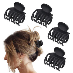 DEEKA small claw clip with double-row teeth in black for secure grip on thin hair