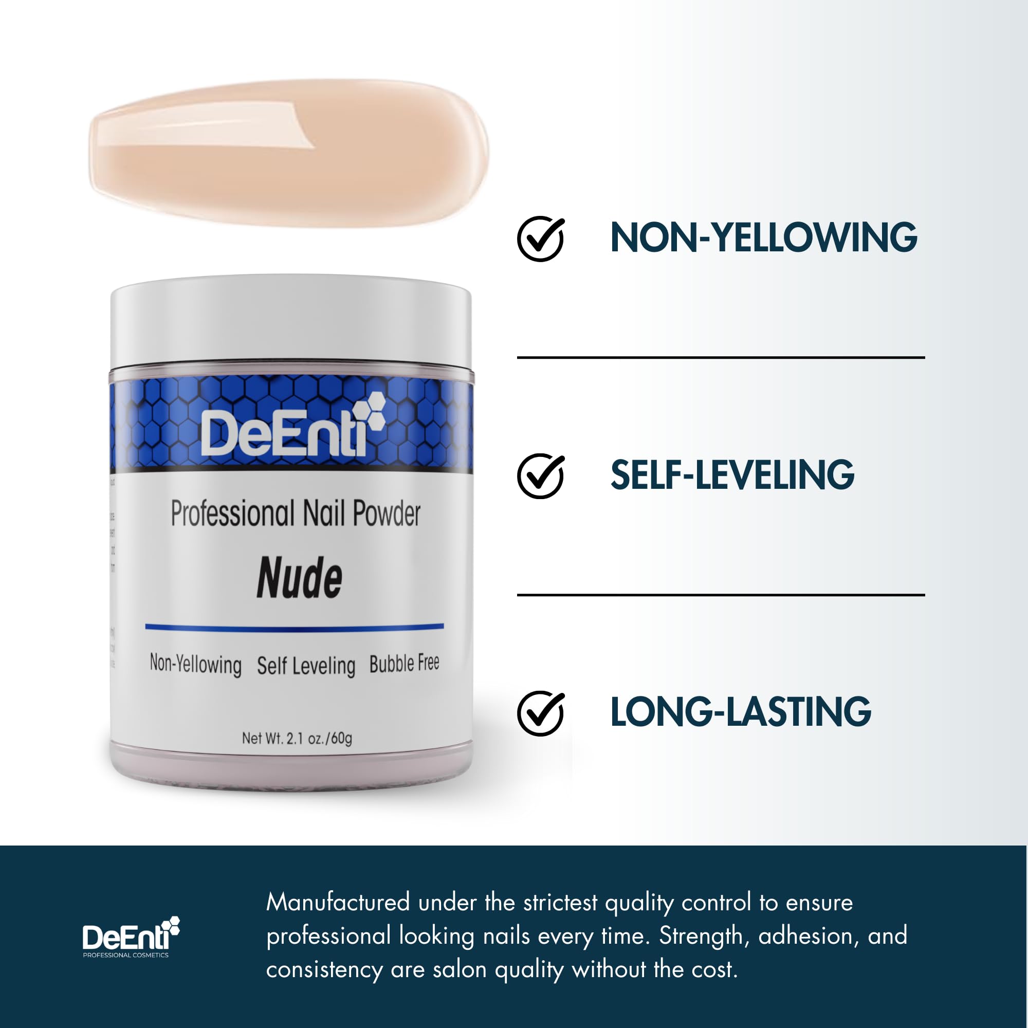 DeEnti pigmentación alta nude para un aspecto natural y profesional.