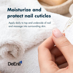 DeEnti Cuticle Oil: aplicación con gotero para nutrir uñas y cutículas