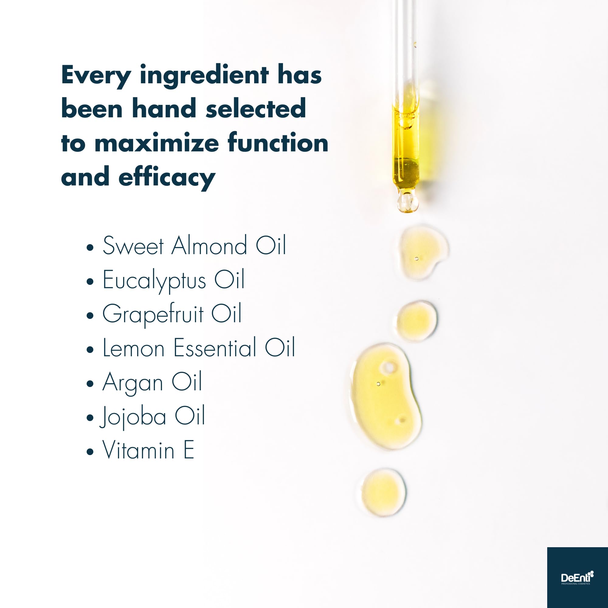 DeEnti Cuticle Oil: mezcla de jojoba, almendra y argán para nutrientes naturales