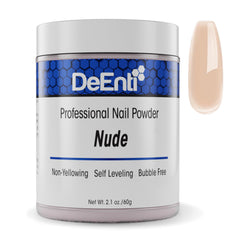 DeEnti polvos acrílicos nude 2oz, acabado suave para uñas.