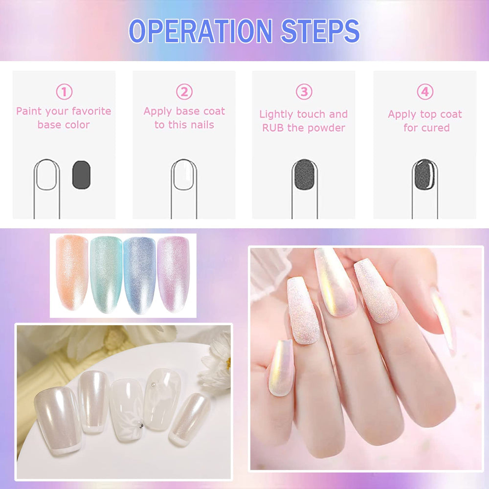 Deepmind polvo uñas multicolor crea efectos perlados variados