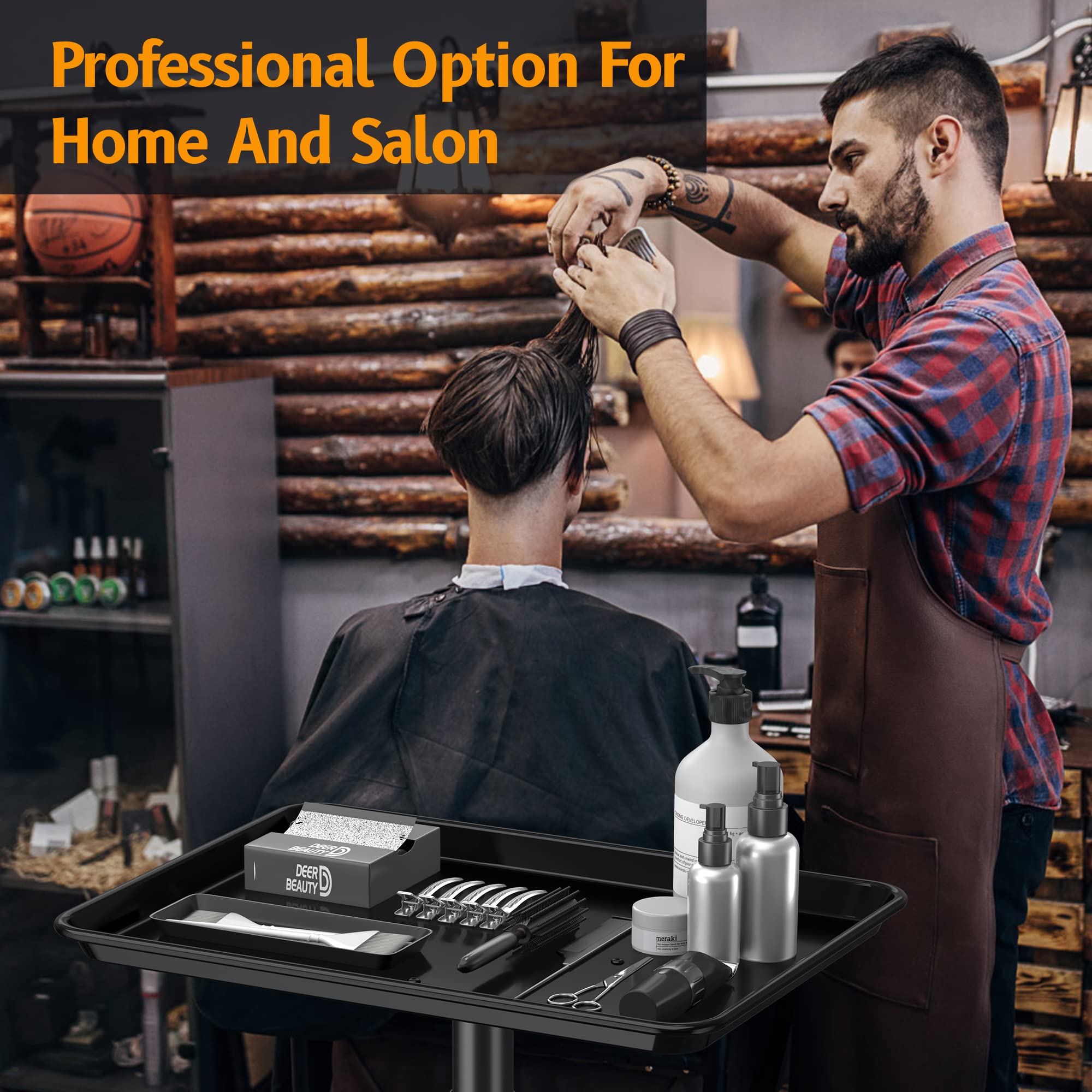 DEER BEAUTY premium aluminum tray ideal for organized tool storage while styling.