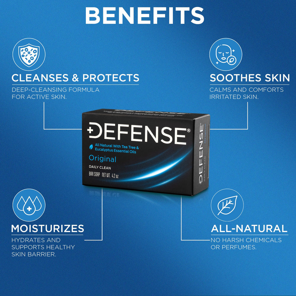 Defense Soap ducha-deportiva, ideal para atletas que buscan limpieza profunda.