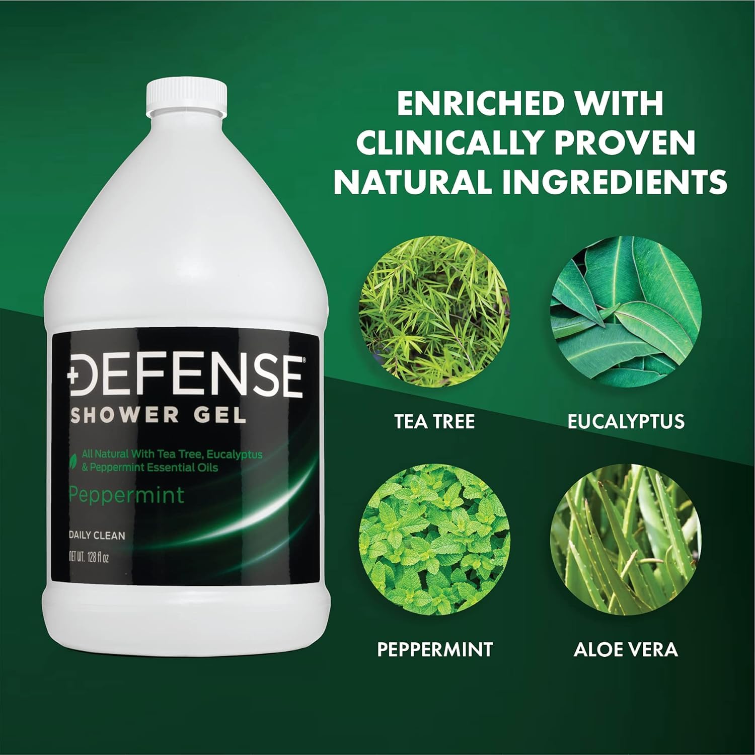Defense Soap Peppermint Body Wash lather close-up highlights creamy texture.
