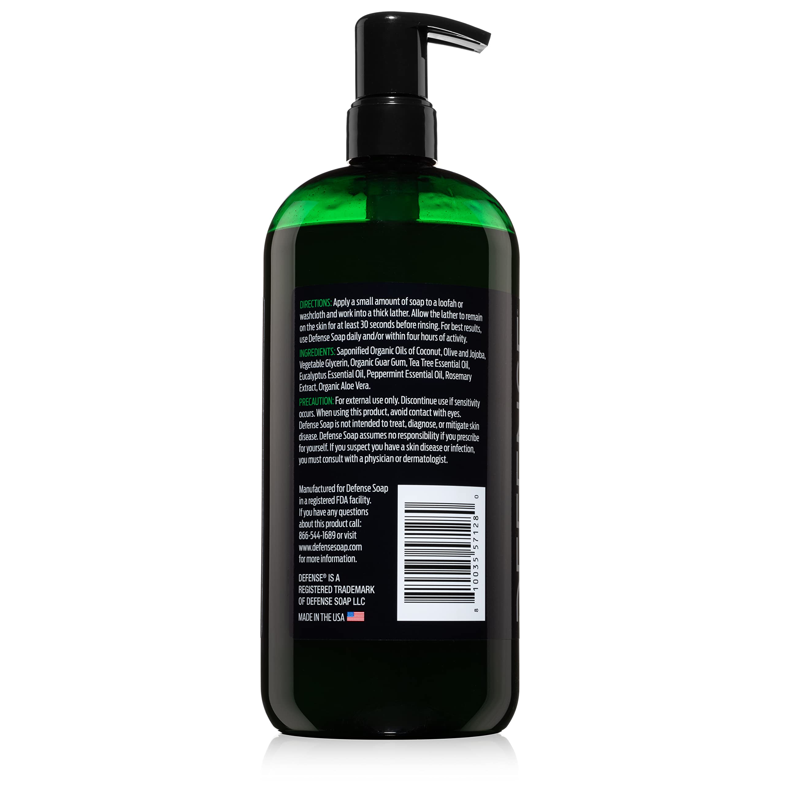 Defense Soap Peppermint Tea Tree Body Wash for sensitive skin promises gentle cleansing.