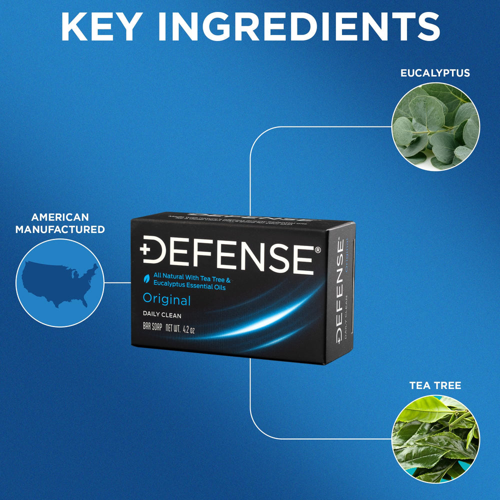 Defense Soap tea tree bar lather closeup reveals rich cleansing texture