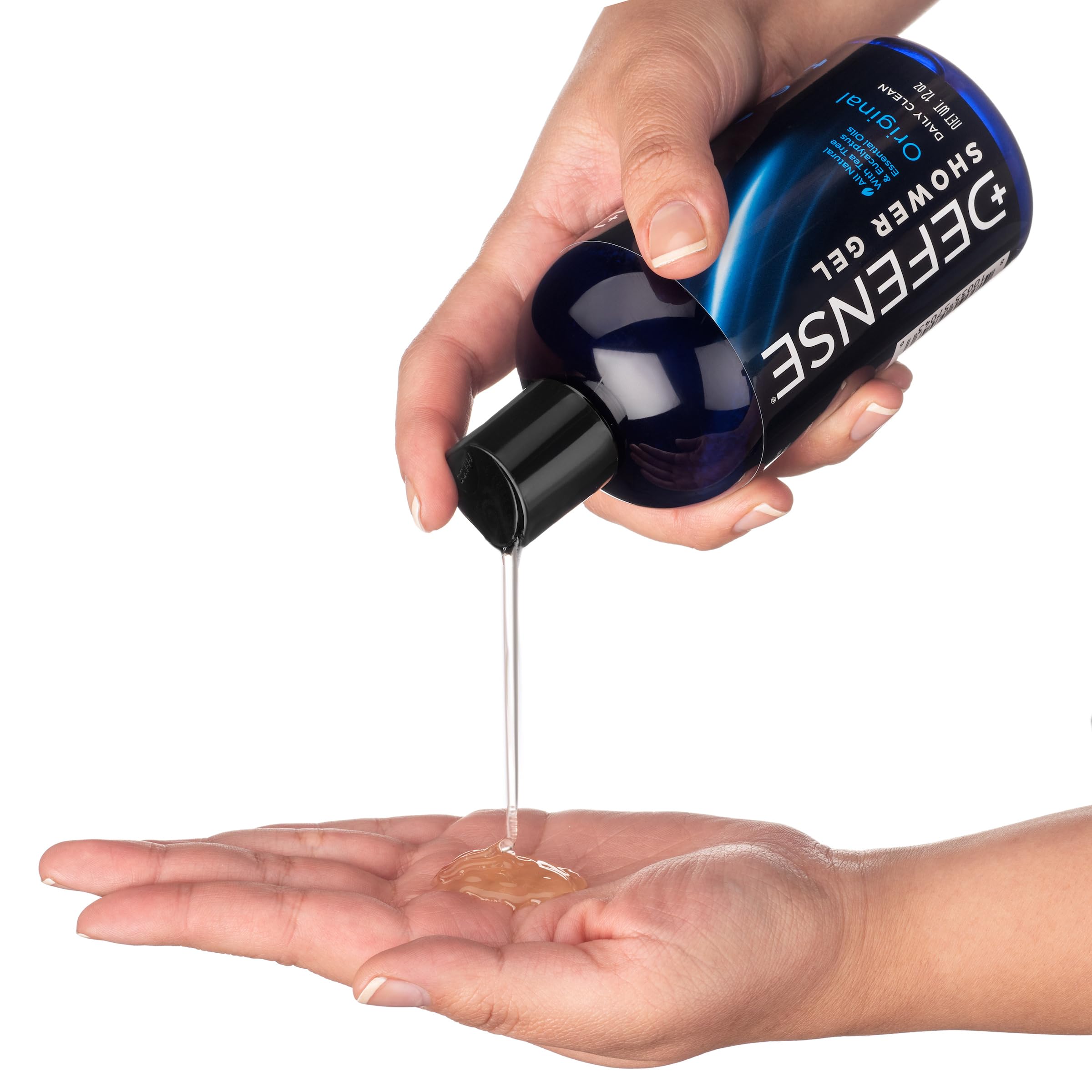 Defense Soap Tea Tree Body Wash natural ingredients photo highlights coconut jojoba and olive oils.