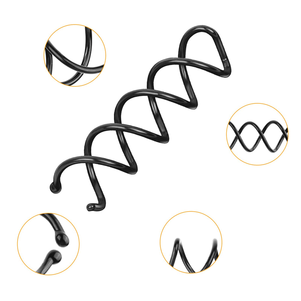 DEFUTAY pinzas espiral negro con cierre seguro para fijar looks.