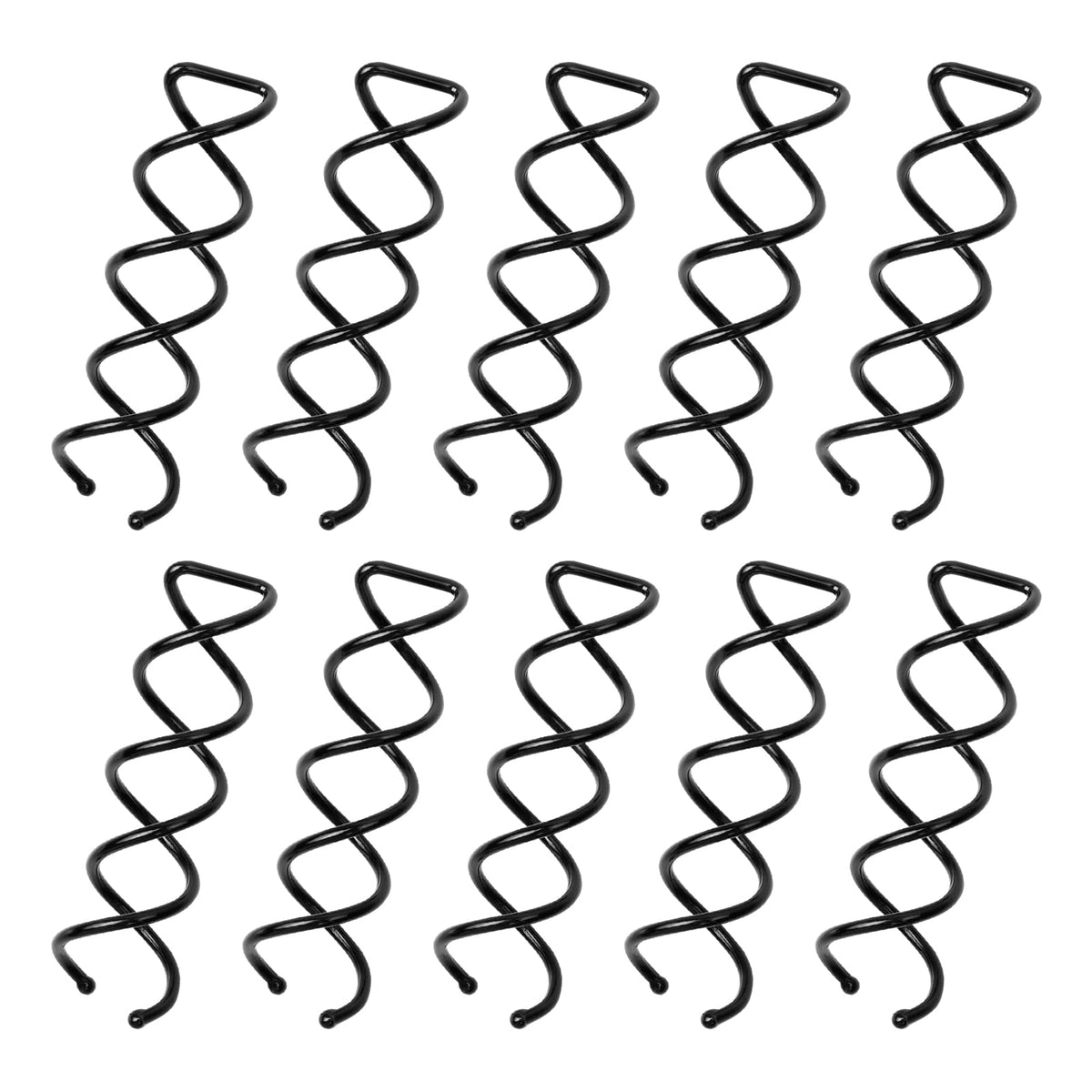 DEFUTAY pinzas espiral negro 10 piezas para recogidos seguros.