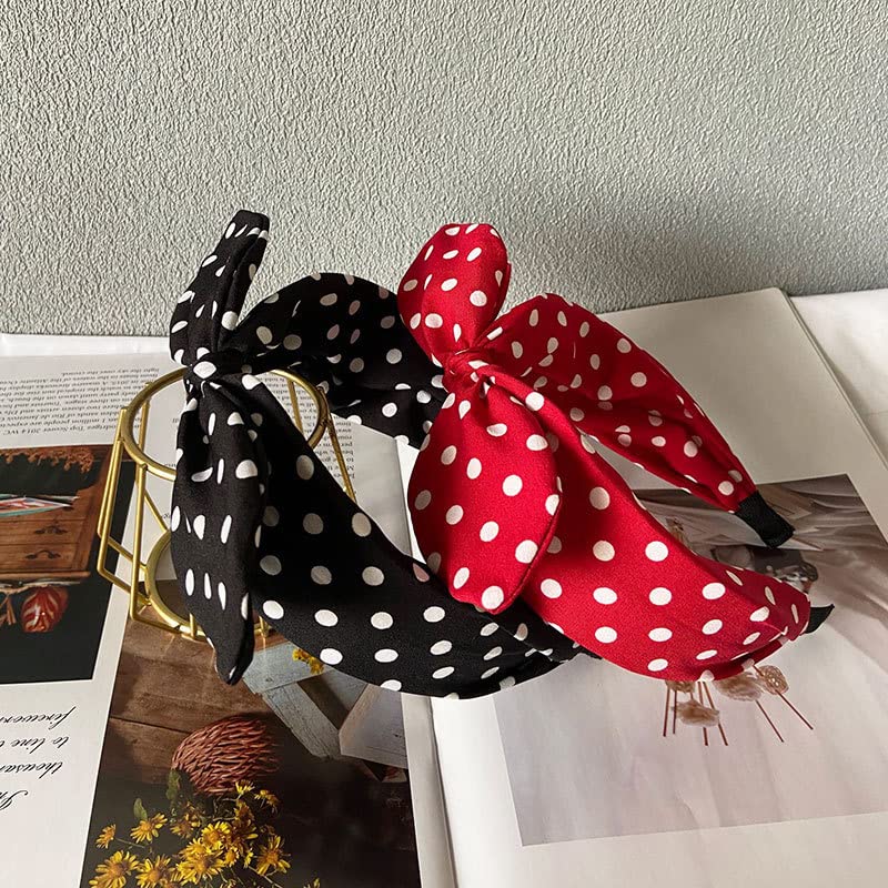 Deghew retro bow headband styled with a vintage dress