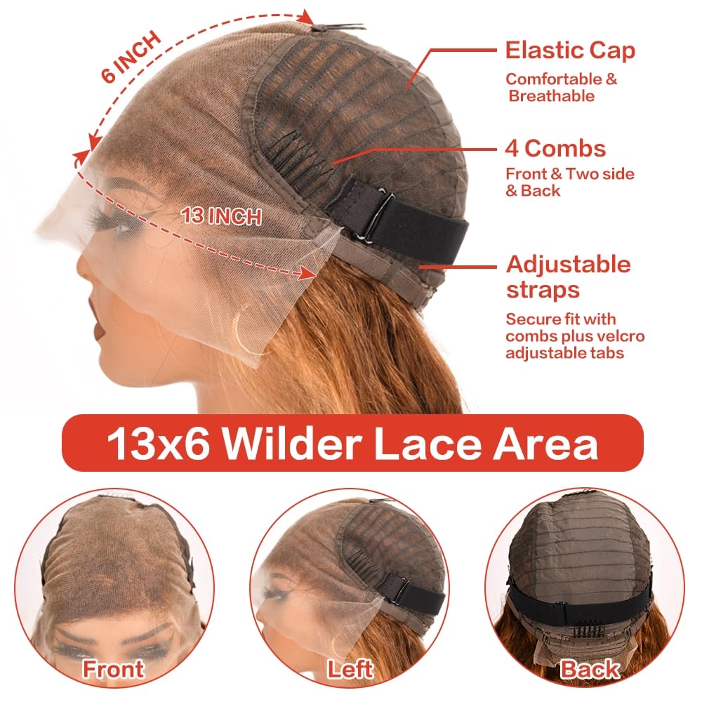 DegHyth bleached knots enhance realism on the ombre lace front wig.