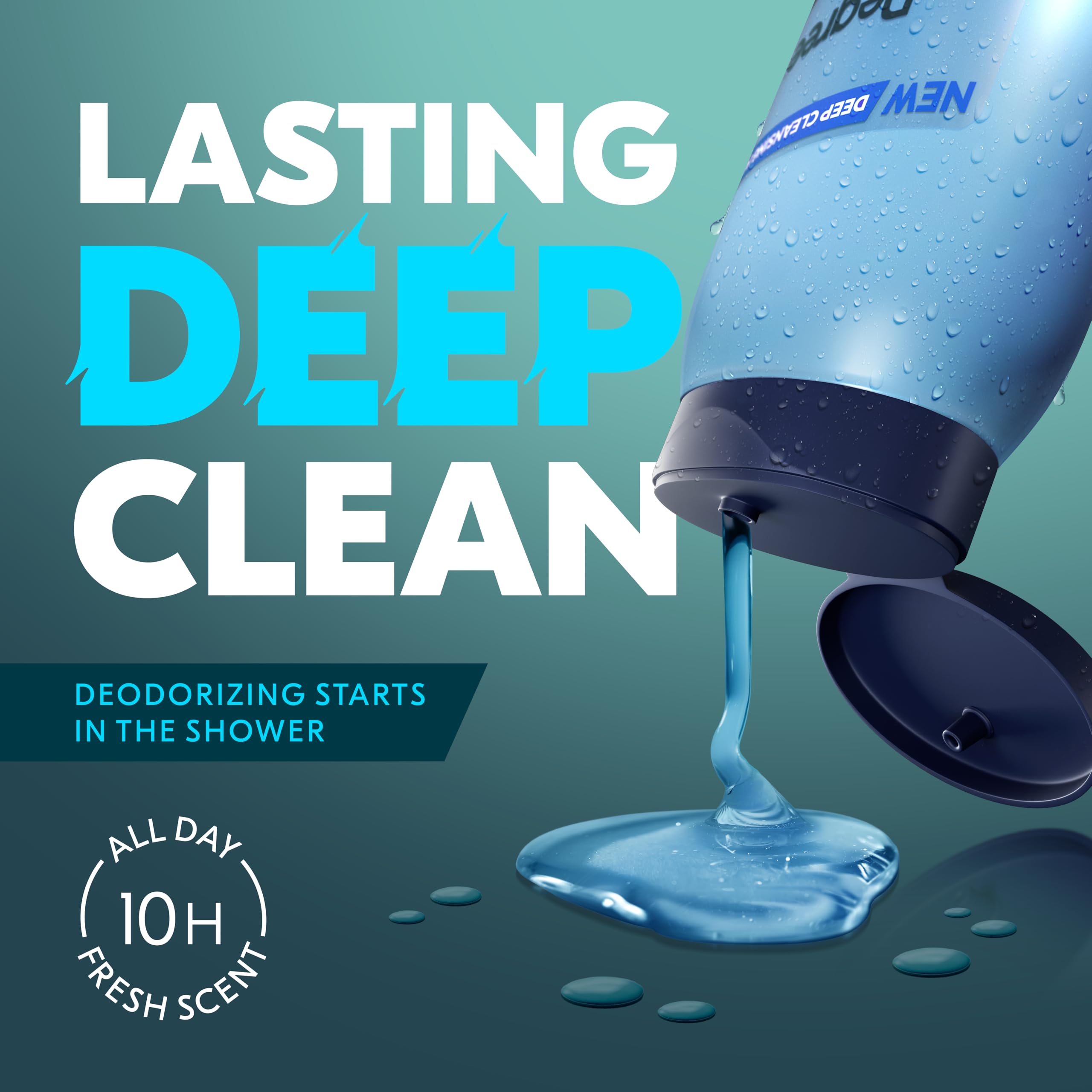 Degree All Day Fresh Cool Rush foam detail enhances daily shower