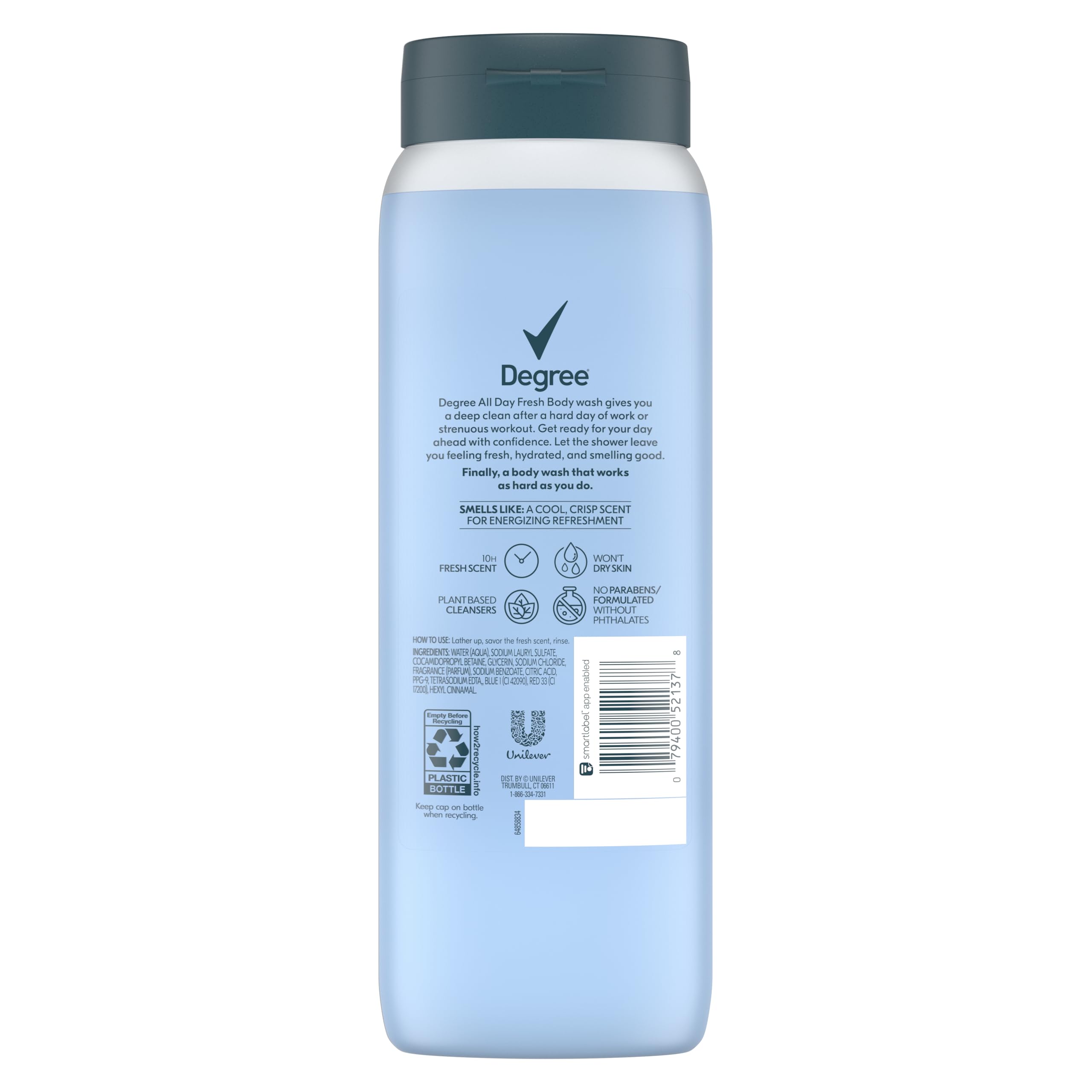 Degree All Day Fresh Cool Rush pour action delivers an energizing cleanse