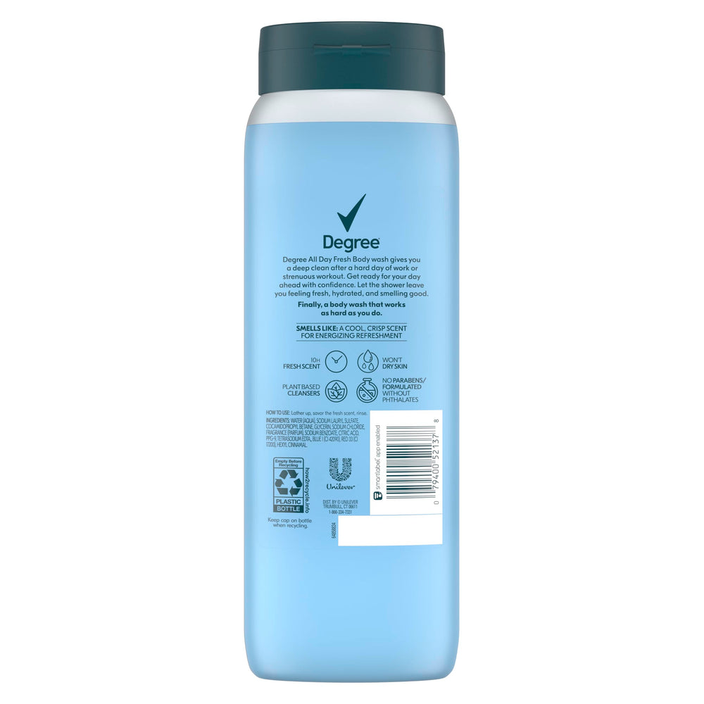 Degree All Day Fresh Cool Rush pour action delivers an energizing cleanse