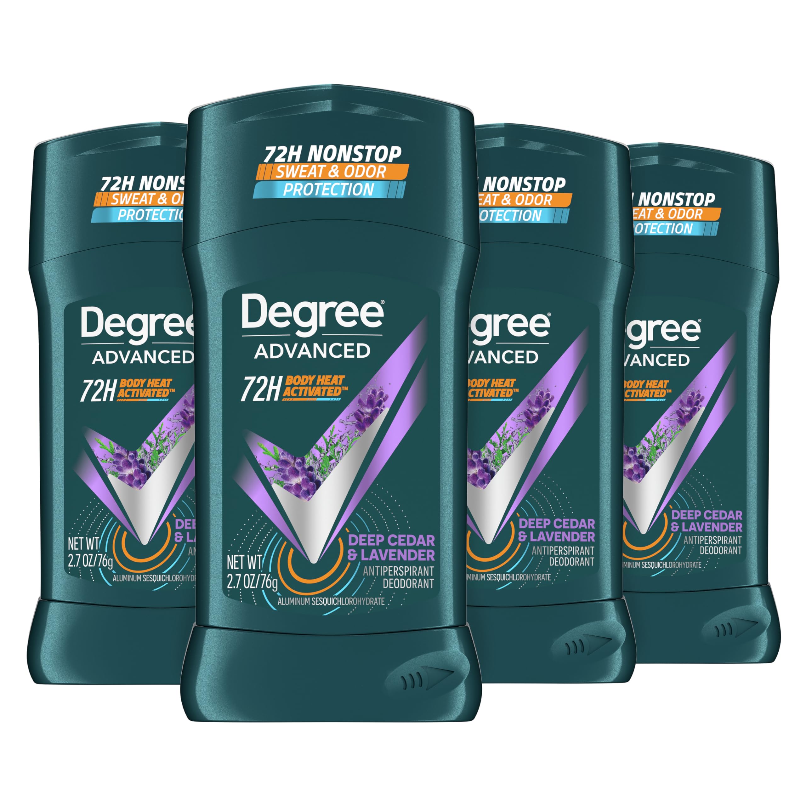 Degree Deep Cedar & Lavender stick front view for all-day freshness.